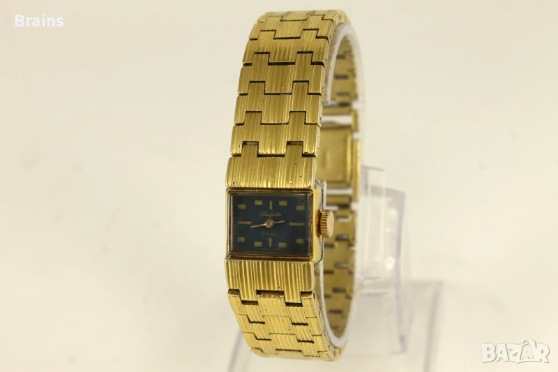 1960's GUB Glashutte Немски Дамски Часовник Дебела Позлата, снимка 1