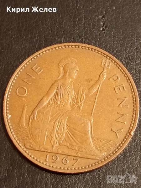 Стара монета 1 пени 1967г. Великобритания Кралица Елизабет втора 47048, снимка 1