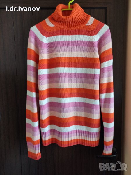 блуза плетиво рае с поло яка размер М, снимка 1