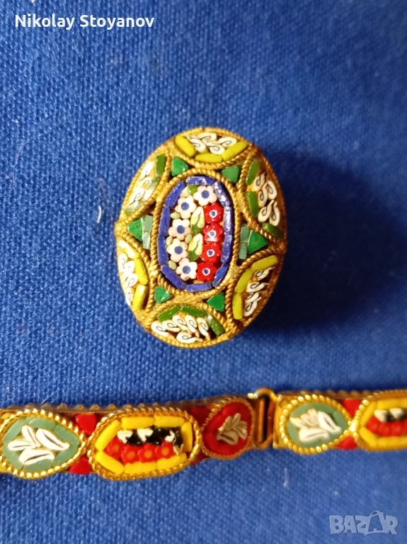 Гривна и брошка - Венецианска музайка, снимка 1