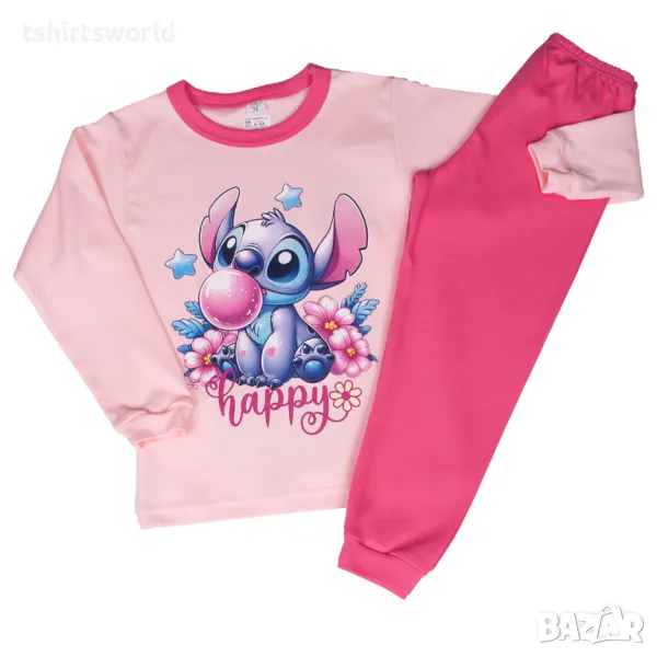 Нова детска пижама за момиче със Стич, снимка 1