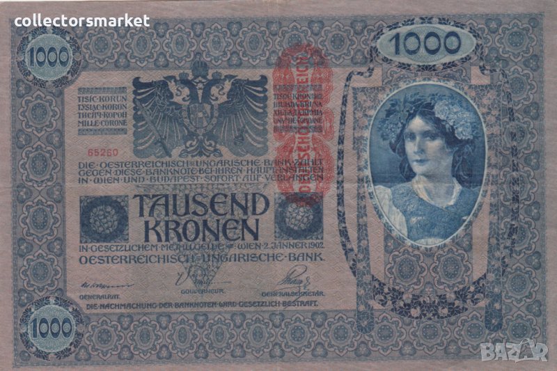 1000 крони 1902, Австро-Унгария, снимка 1