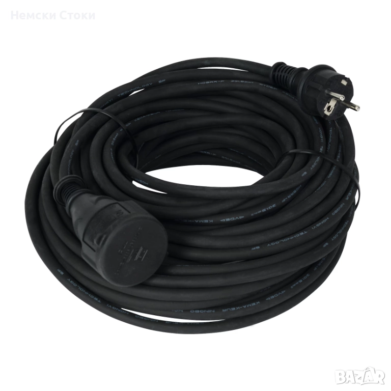 Удължителен кабел Unitec 20 м, червен/черен, Германия, снимка 1