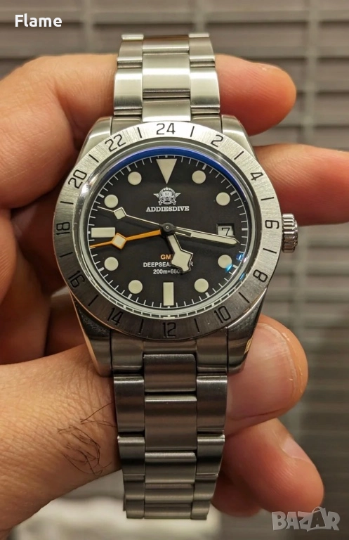 Addiesdive GMT Swiss Ronda ГМТ часовник с втора часова зона дайвър швейцарски механизъм, снимка 1