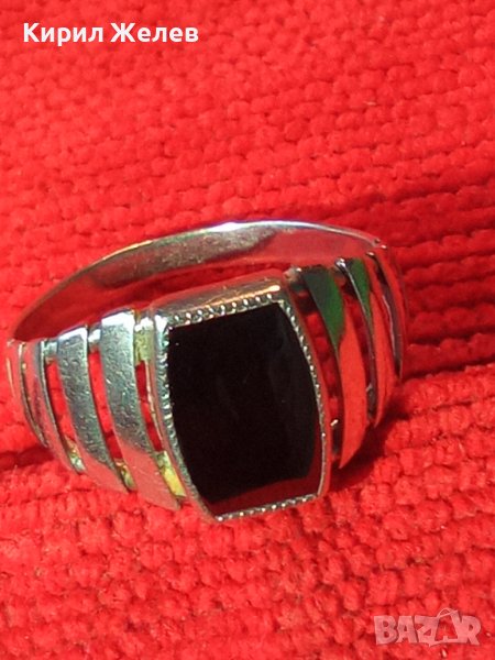 Стар СССР СКЪПОЦЕНЕН с ЧЕРЕН ОНИКС АЖУРЕН СРЕБЪРЕН ПРЪСТЕН с ПЕЧАТ за СРЕБРО 925 и Щемпел УВЮА 38735, снимка 1