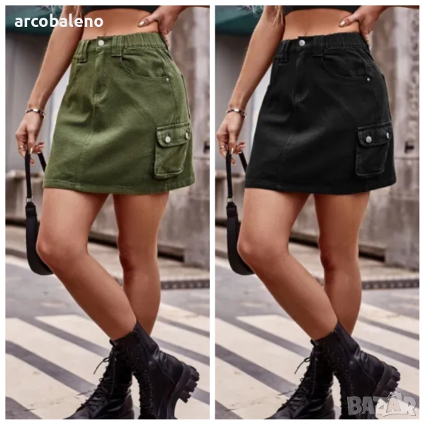 Дамска дънкова пола, ежедневна пола, 2цвята , снимка 1