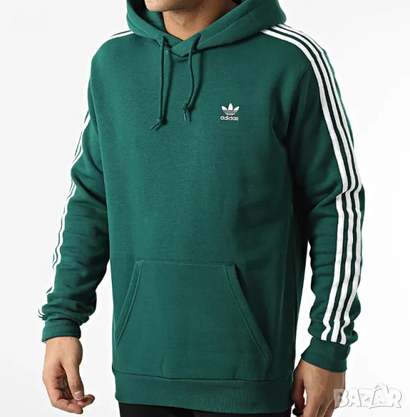 Зимен суитчер adidas green / тениска adidas originals RED , снимка 1