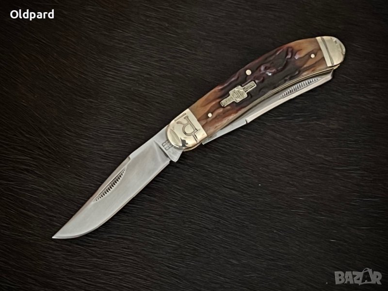 Колекционерски сгъваем нож (Sowbelly Trapper Stag Bone).RR1907, снимка 1