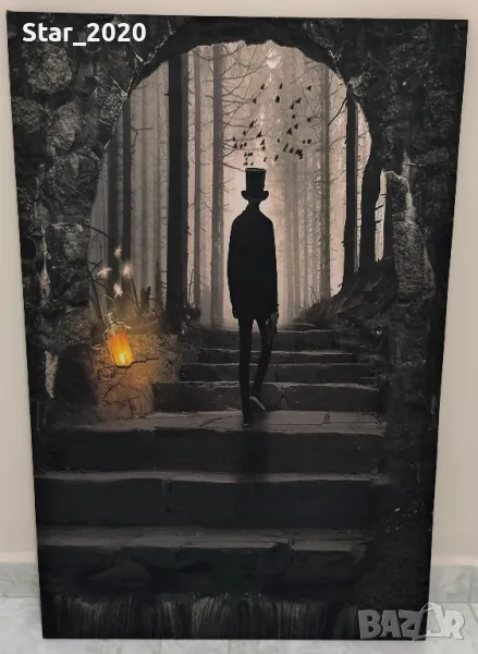 Светеща картина с LED осветление - господин, снимка 1