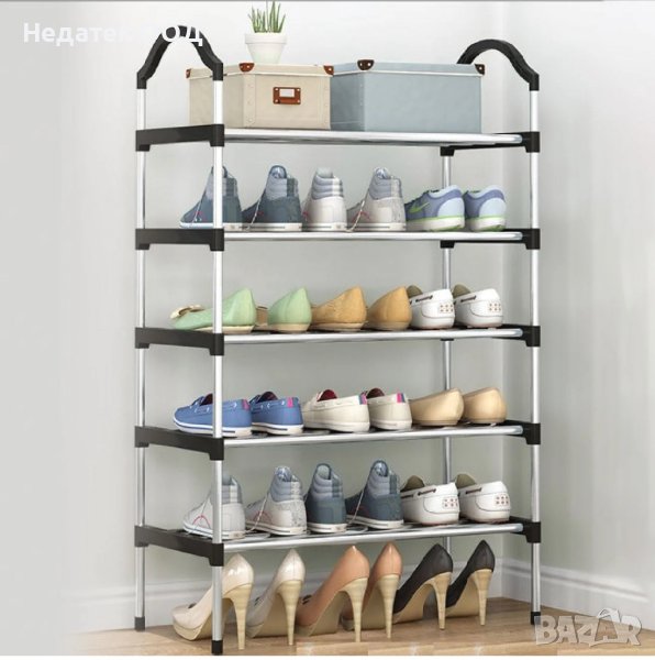 Етажерка за обувки, 5 рафта, 58x26x102см, Метална, снимка 1