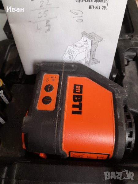 Лазерен нивелир с кръстосана линия BTI-KLL 20, снимка 1
