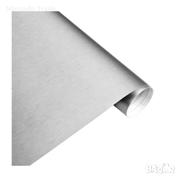 Фолио Mercado Trade, Светло Сив, Драскан Алуминий, 1.52м, снимка 1