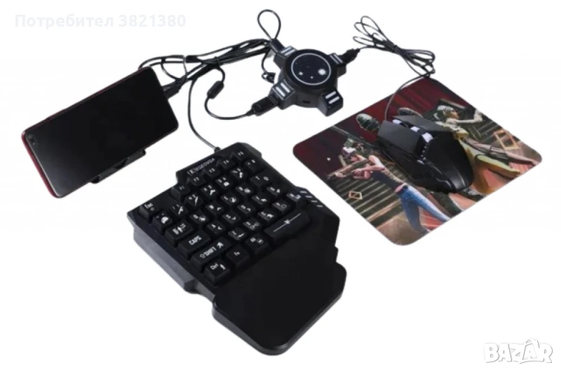 Геймърска мишка и клавиатура за телефон, снимка 1