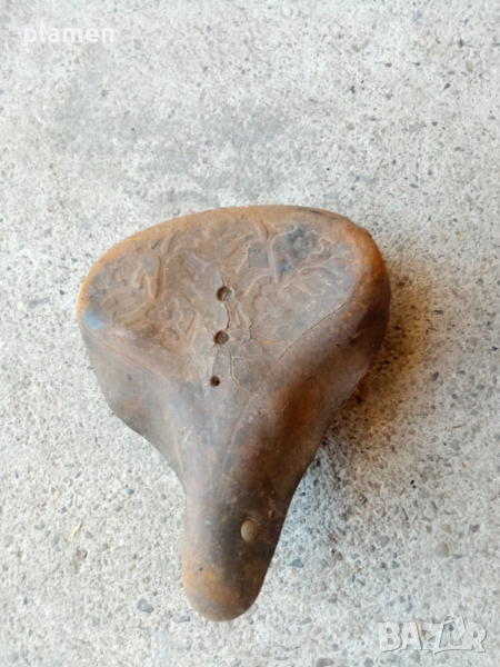 Стара кожена седалка за детско колело, снимка 1