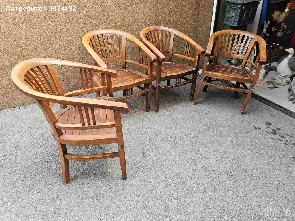 Трапезни столове с подлакътници, снимка 1