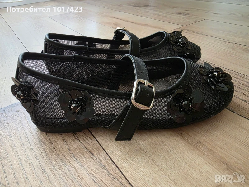 Детски обувки тип пантофки с цветя, снимка 1