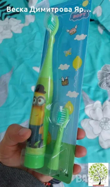 Детска електрическа ултразвукова четка за зъби + допълнителен накрайник , снимка 1