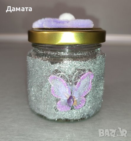 Малки, декорирани бурканчета с чаена свещ , снимка 7 - Декорация за дома - 39897965