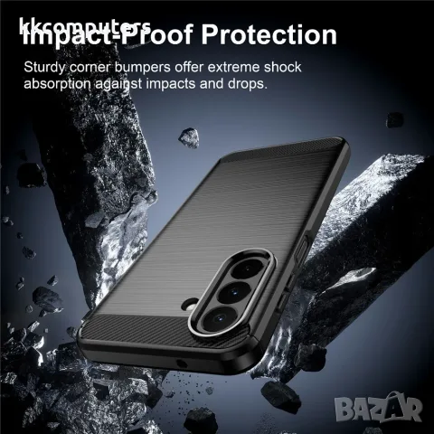 За Samsung Galaxy A27 5G TPU Калъф Carbon Fiber Brushed със Скрийн Протектор – 3 цвята, снимка 6 - Калъфи, кейсове - 55885656
