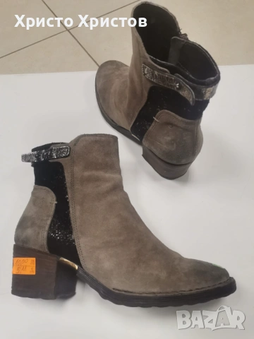 Дамски велурени боти KHRIO Размер 37, снимка 2 - Дамски боти - 53121649