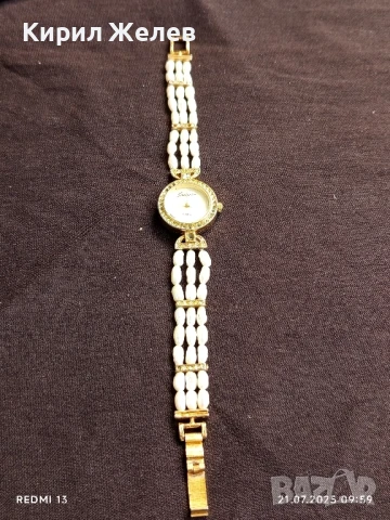 Дамски часовник Savelia Quartz красив стилен дизайн кристали,седеф 50238, снимка 5 - Дамски - 51088261