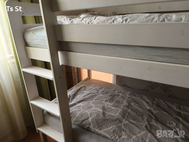 Двуетажно легло с ортопедични матраци 200х90см, снимка 2 - Мебели за детската стая - 53198692