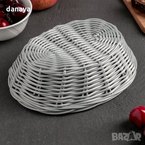 2703 Мини плетен панер Елипса, 17x14x5cm, снимка 3 - Аксесоари за кухня - 35677256