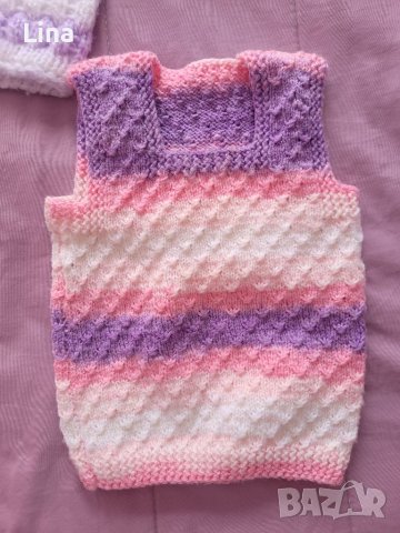 Плетени елеченца за момиченце, снимка 3 - Бебешки якета и елеци - 39750279