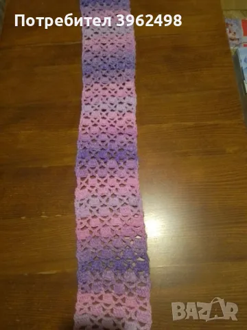 Сет ръчно плетени шал и лента, снимка 2 - Шалове - 48855112