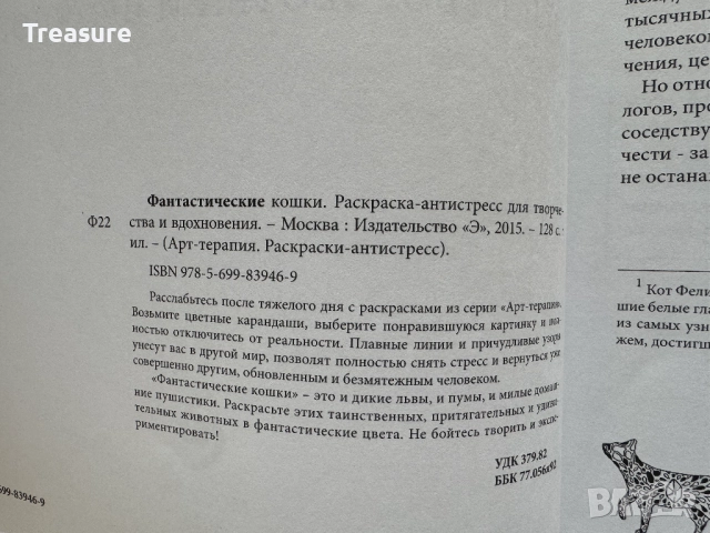 Фантастические Кошки - Раскраска-Антистресс, снимка 7 - Други - 46867302