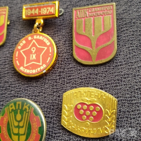 Седем соц. значки - АПК серия , снимка 2 - Колекции - 38643962