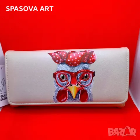 Дамски портфейл "Red K", ръчно рисуван - 102402, снимка 1