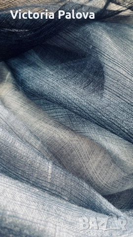 Италиански шал GATTINONI коприна 45% и памук 55%, снимка 5 - Шалове - 52224757