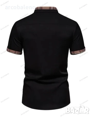 Елегантна мъжка риза с къс ръкав, 2цвята , снимка 4 - Ризи - 46231357