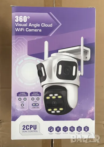 P-15 ICsee охранителна камера 6K 12MP с 3 обектива WiFi Auto Tracking Home Protection  PTZ CCTV, снимка 5 - IP камери - 48342030