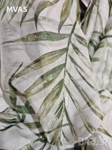 Нов дамски шал бял на зелени листа, снимка 4 - Шалове - 49538104