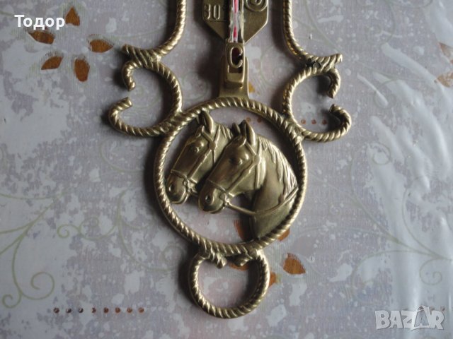 Уникален бронзов термометър с коне , снимка 7 - Други стоки за дома - 39948567