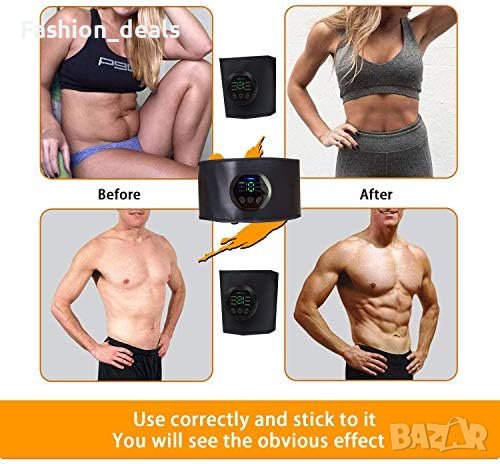 Нов Мускулен стимулатор ABS тонизиращ колан Мъже Жени Тренировка, снимка 4 - Фитнес уреди - 42229079