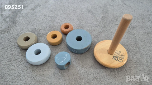 Дървена Низанка с Рингове на Little Dutch Ocean Blue Wooden, снимка 4 - Образователни игри - 53624121