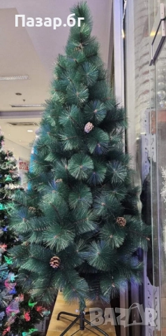 Елха естествено зелена с шишарки, снимка 2 - Декорация за дома - 52501734
