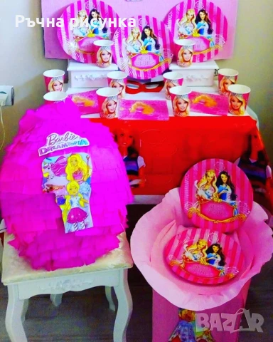 Налични -изпращам веднага,парти артикули тема Барби, снимка 9 - Декорация за дома - 42155825