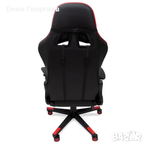 Ергономичен геймърски стол с функция за масаж и подложка за крака - червен, снимка 15 - Столове за офис - 53238046