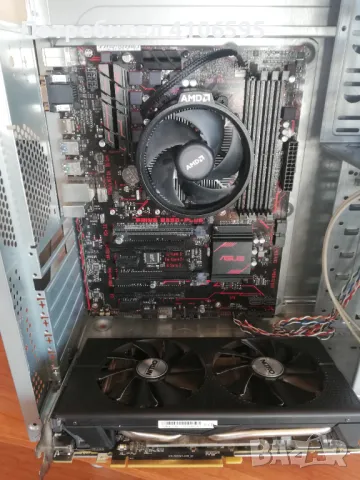 Asus Prime B350-plus с AMD Ryzen 5 1600 Sapphire Nitro+ 8GB, снимка 2 - Дънни платки - 47561607