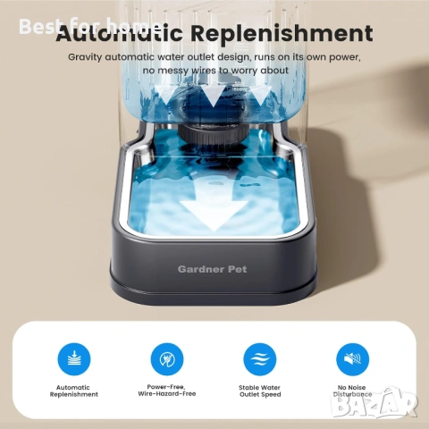 Автоматичен диспенсър за вода за кучета Garnder Pet, снимка 3 - Други стоки за животни - 53852613