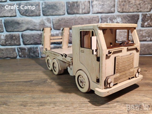 Дървен модел на камион за пътна помощ – Craft Camp, снимка 4 - Коли, камиони, мотори, писти - 52736506