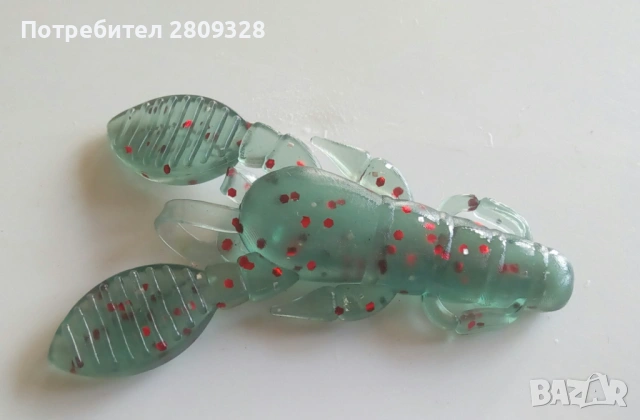 Туистър, силиконово раче, зелено или червено, 4 гр, 6 см