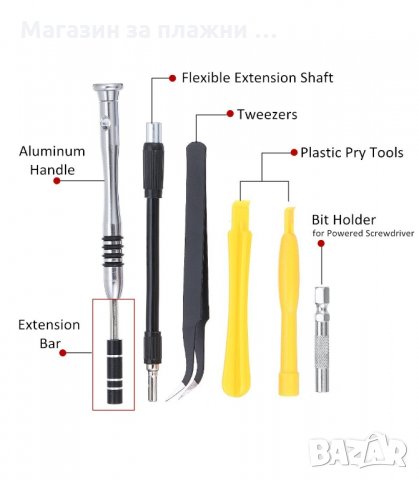 КОМПЛЕКТ С МНОГОФУНКЦИОНАЛНИ РЪЧНИ ИНСТРУМЕНТИ/ОТВЕРТКИ 110 В 1 - код 2542, снимка 4 - Отвертки - 34192954