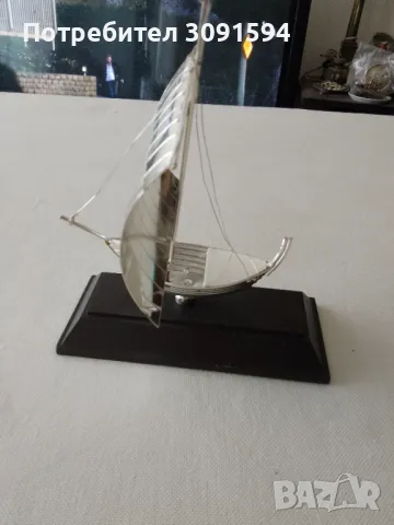Декоративен макет на кораб Сребърно лакирано покритие , снимка 7 - Антикварни и старинни предмети - 49215277