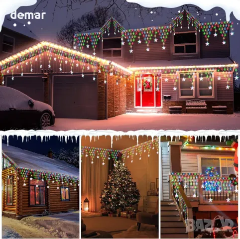 Коледни лампички CORST 4 метра, 196 LED, 5 метра кабел, снимка 7 - Декорация за дома - 47980314