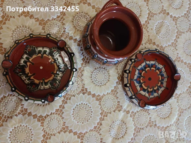 Битови съдове. Два пепелника и малка вазичка., снимка 3 - Антикварни и старинни предмети - 51623130